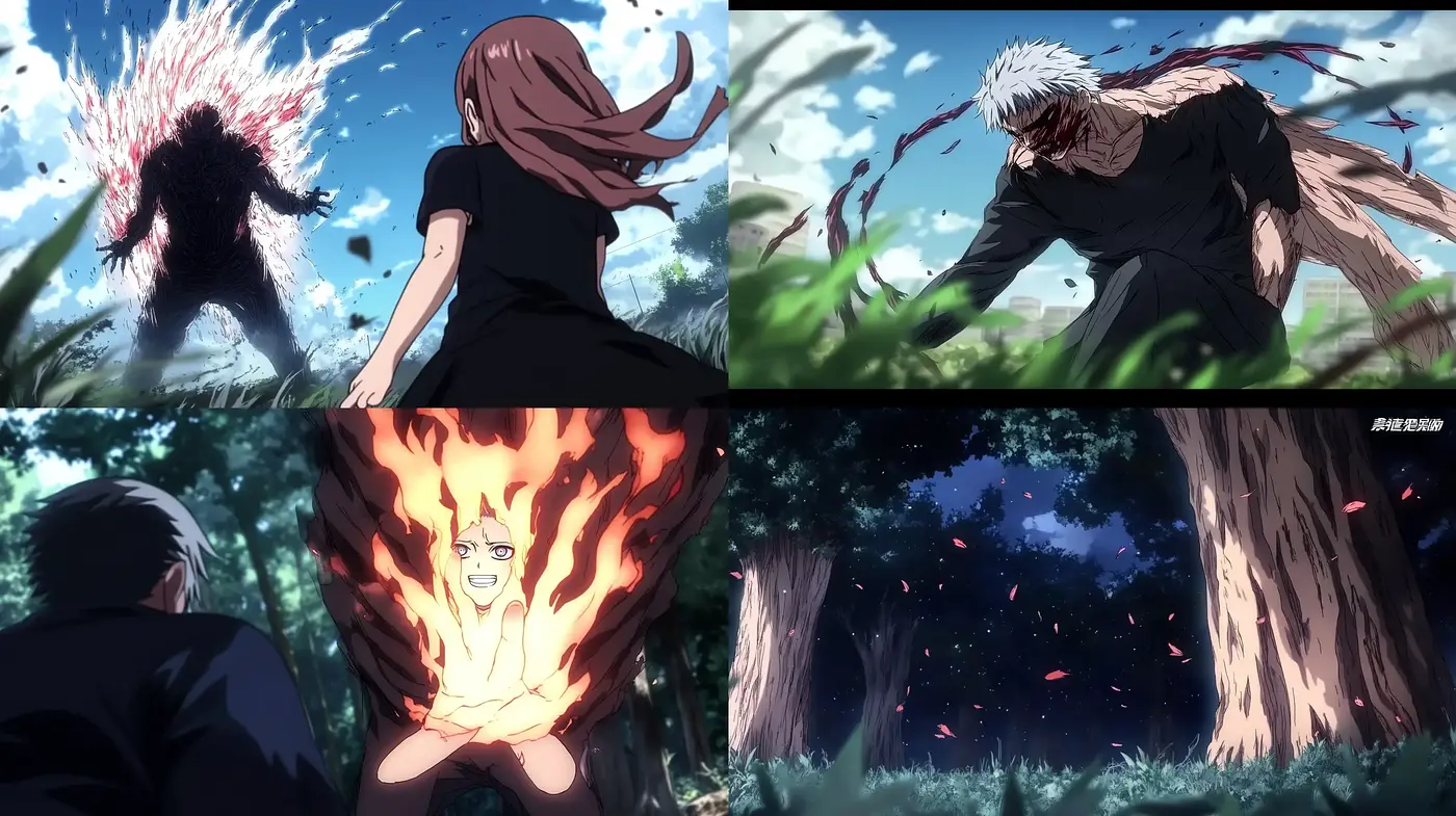 Dynamic Anime Action with Vivid Color Contrasts - Midjourney sref style
