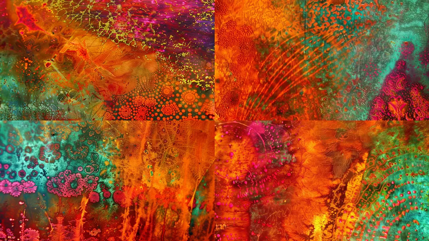 Abstract Expressionist Fusion with Psychedelic Overtones - Midjourney sref style