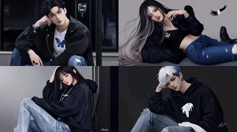 Stylized portrayal in a cohesive aesthetic with a moody vibe