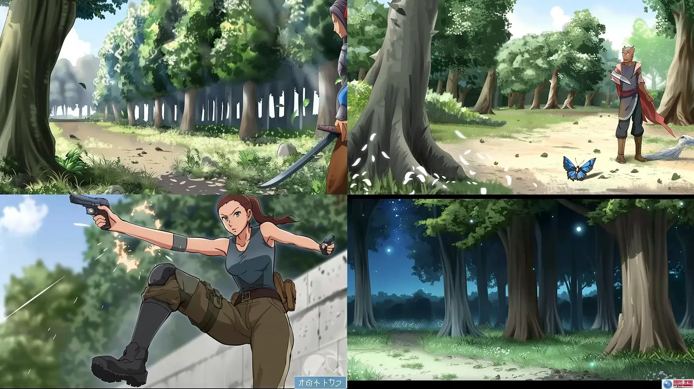 Lush Verdant Realms Infused with Anime Essence - Midjourney sref style