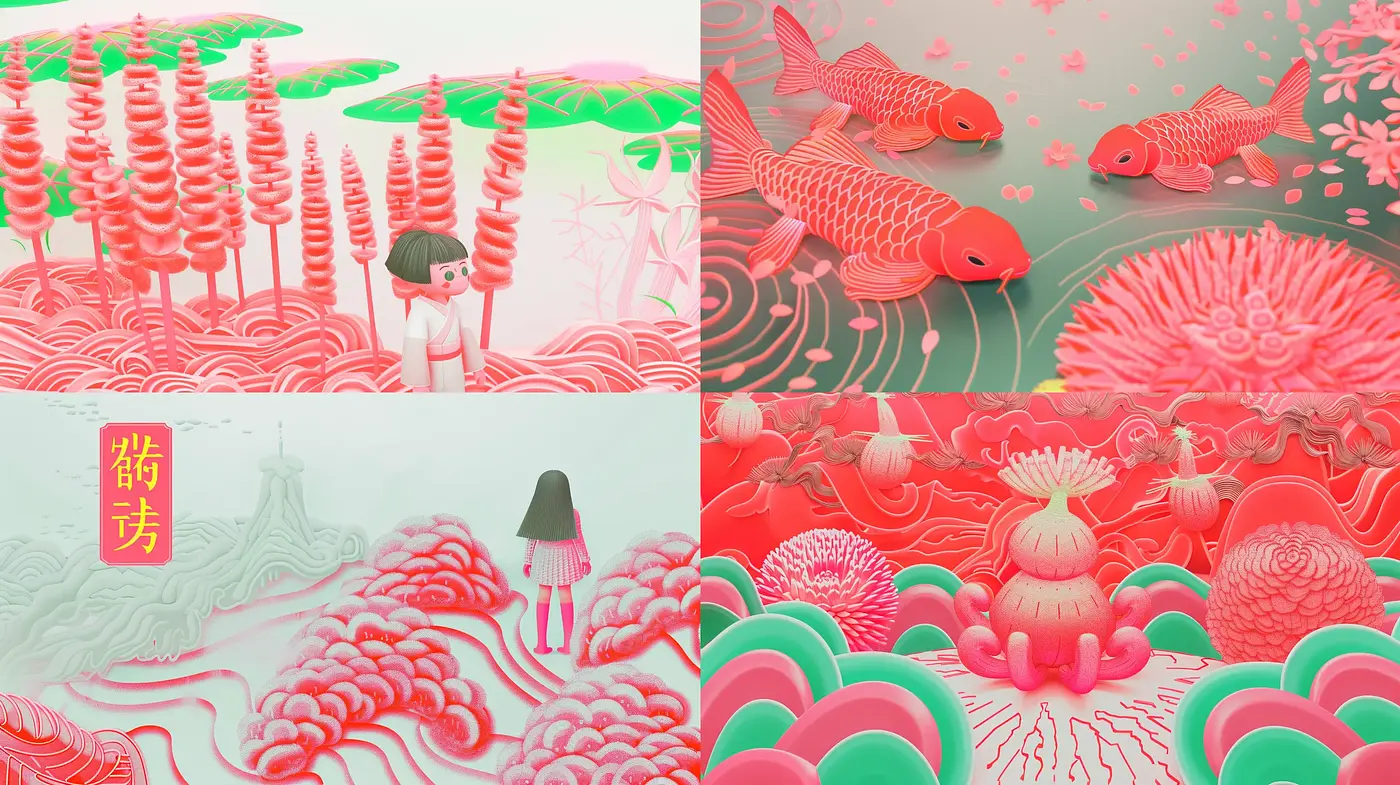 Surreal Dreamscape in Pastel Infusion - Midjourney sref style