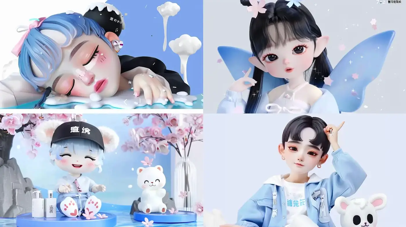 Whimsical and Dreamy Aesthetic with a Soft Color Palette - Midjourney sref style