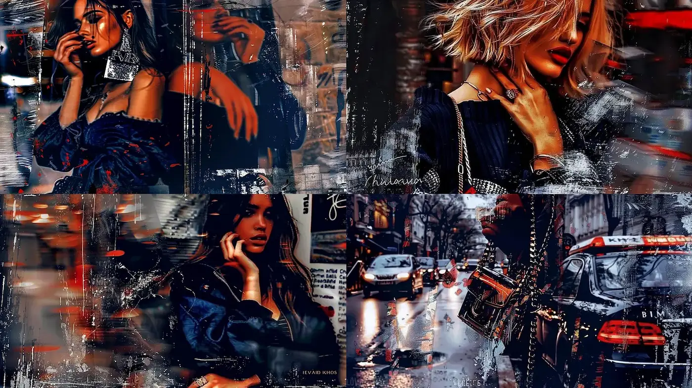 Dynamic Urban Textures with a Modern Aesthetic - Midjourney sref style