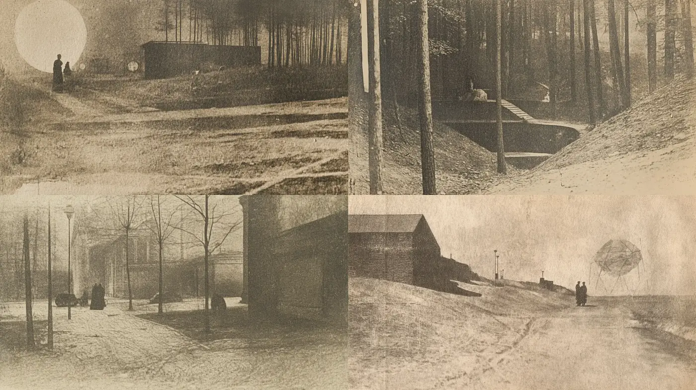 Ethereal Sepia Landscapes: A Study in Monochrome Textures and Light - Midjourney sref style