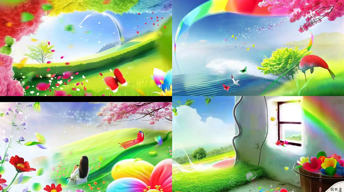 Dreamlike Serenity: A Synthesis of Surrealism and Pastoral Hues - Midjourney sref style