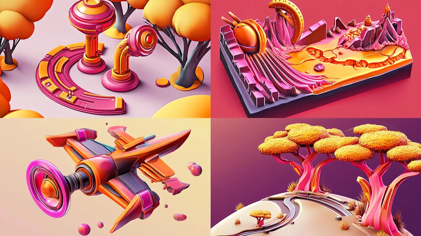 Surrealistic Dreamscape in Vibrant Pastel Hues - Midjourney sref style