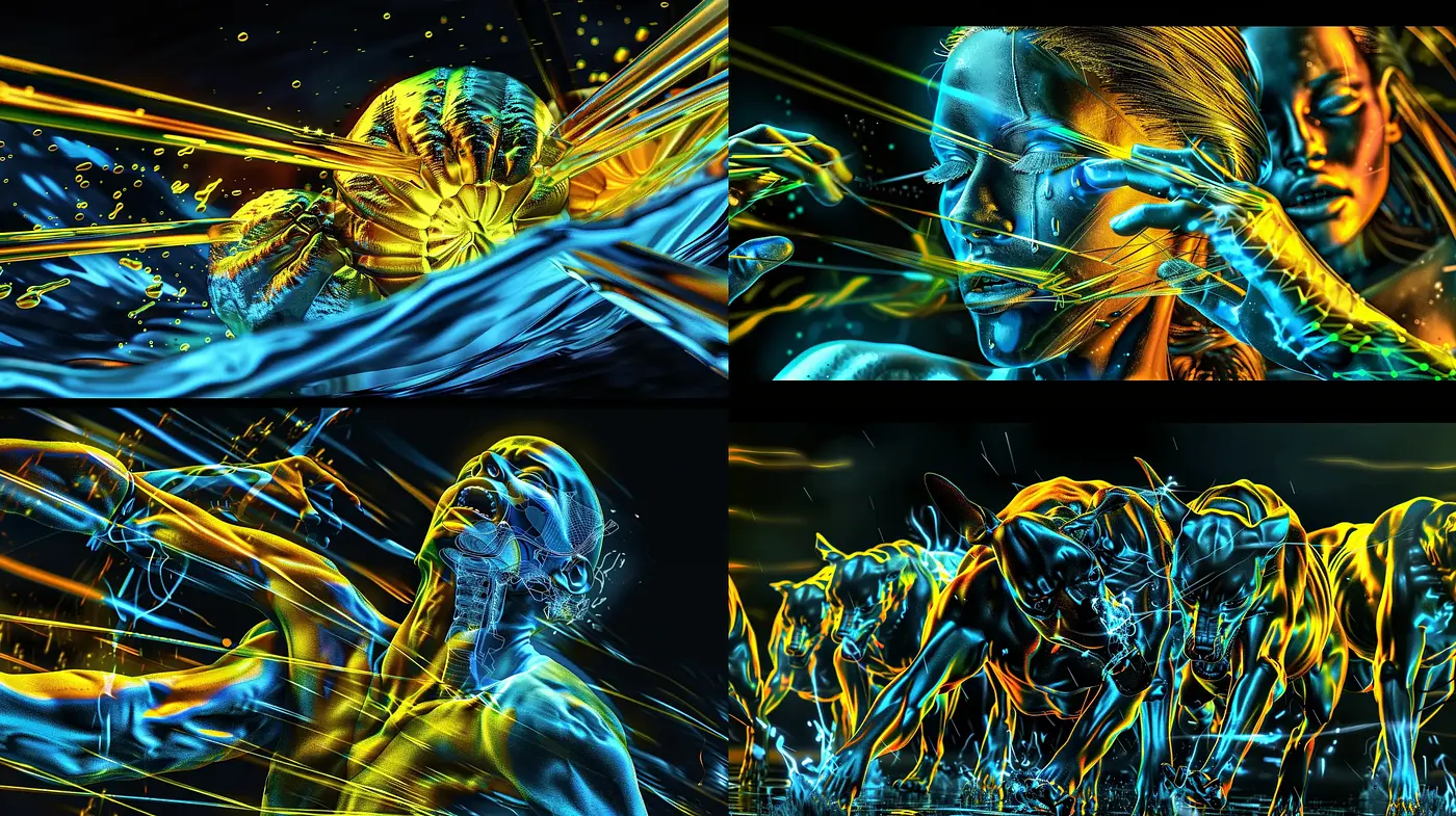 Luminous Dynamics: A Vivid Kinetic Energy Artistic Expression - Midjourney sref style