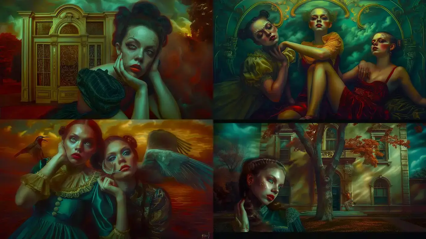 Eerily Atmospheric Portraiture with A Hint of Surrealism - Midjourney sref style
