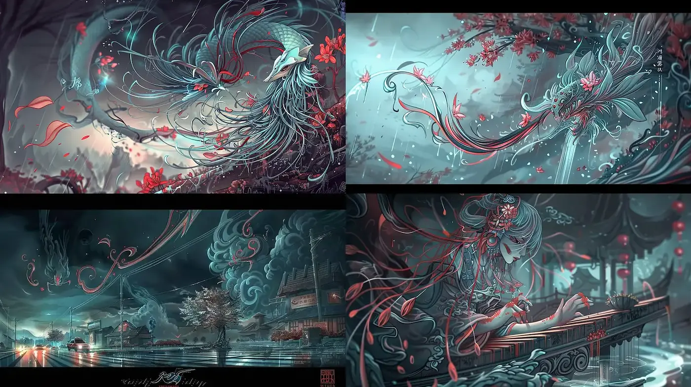 Mystical and Ethereal Digital Art Inspired by Nature and Tradition - Midjourney sref style