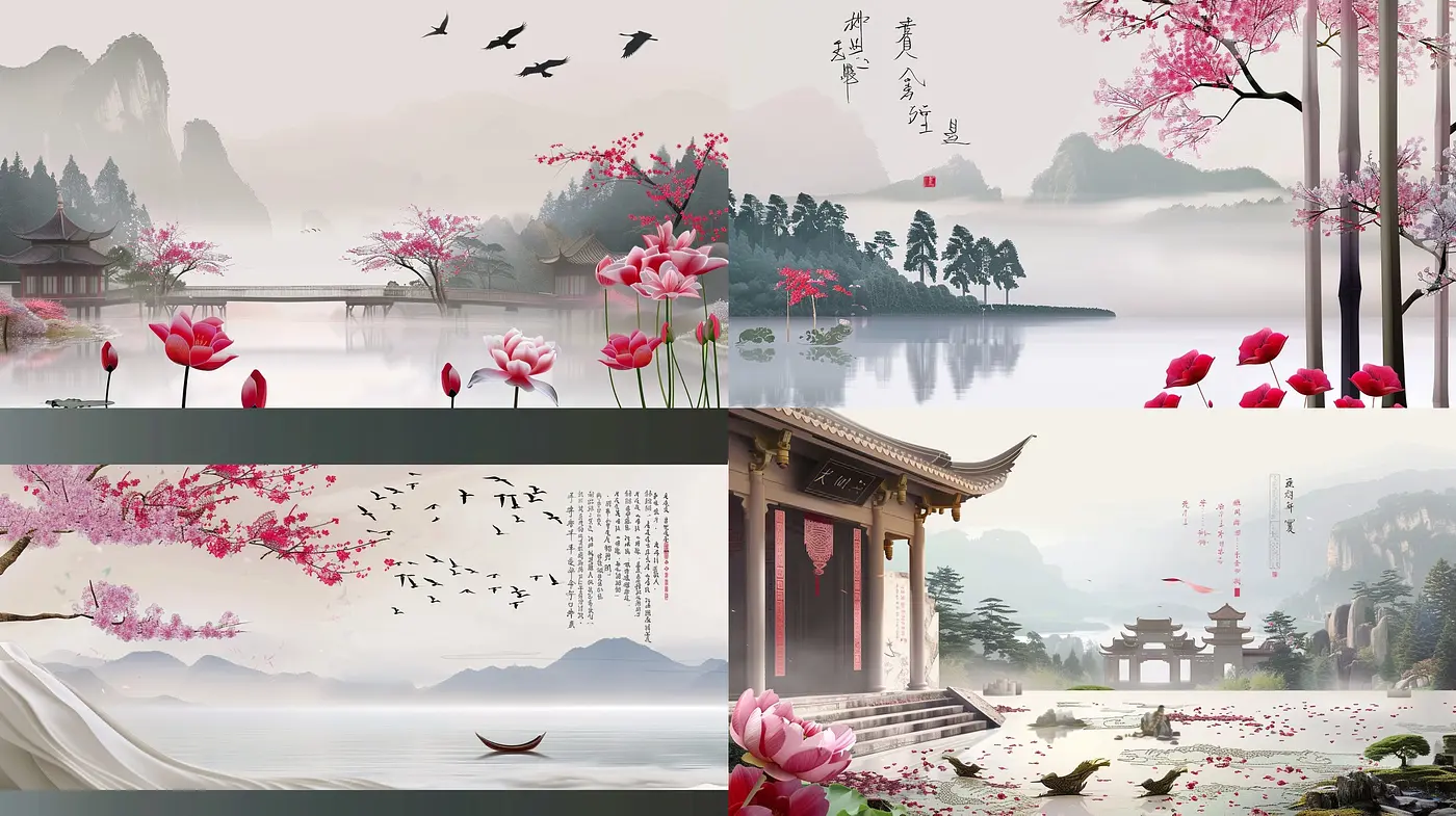 Ethereal East Asian Landscape; Serene and Poetic - Midjourney sref style