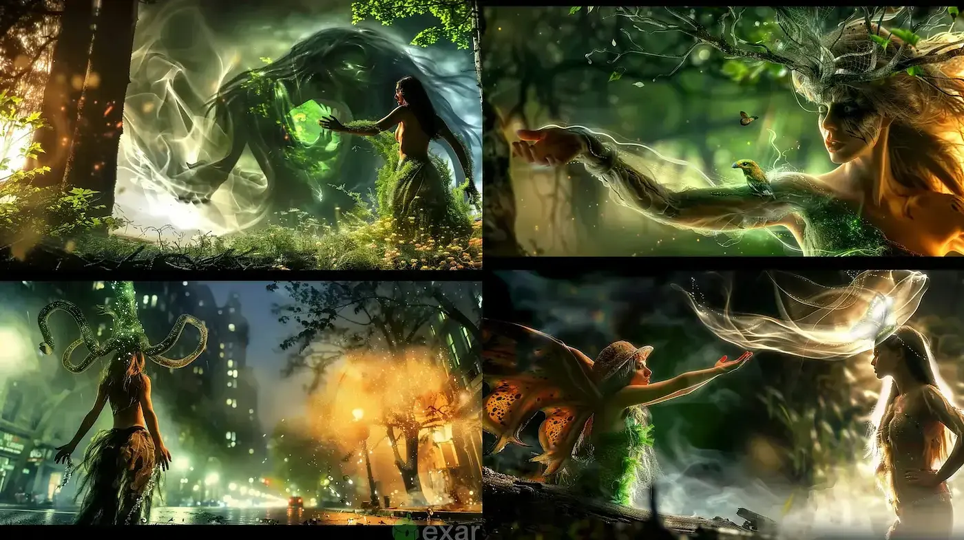 Enchanting Exploration of Nature's Mystique with Ethereal Elements - Midjourney sref style
