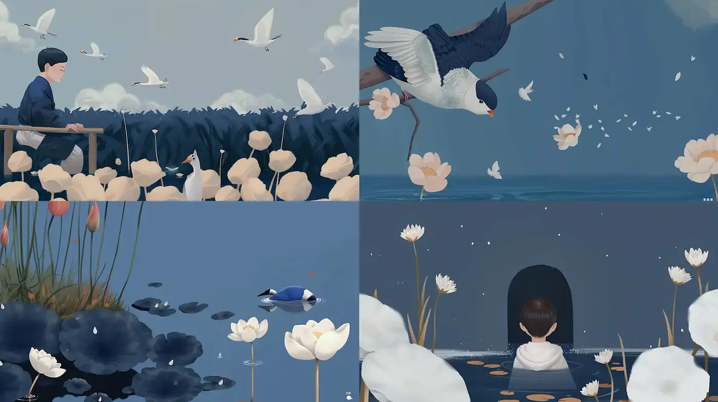 Serene Dreamlike Landscapes with Soft Color Tones and Delicate Detailing - Midjourney sref style