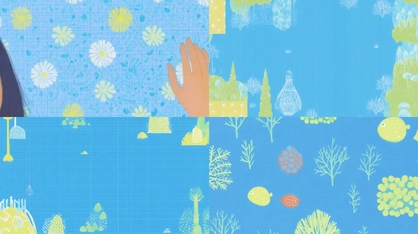 Aquatic Serenity in Stylized Pastel Dreamscapes - Midjourney sref style