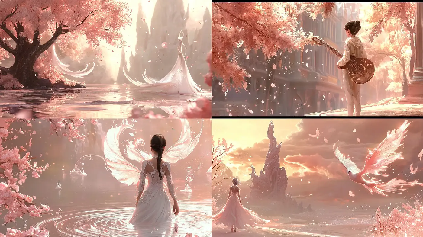 Ethereal Dreamscape in Warm Pastel Hues - Midjourney sref style