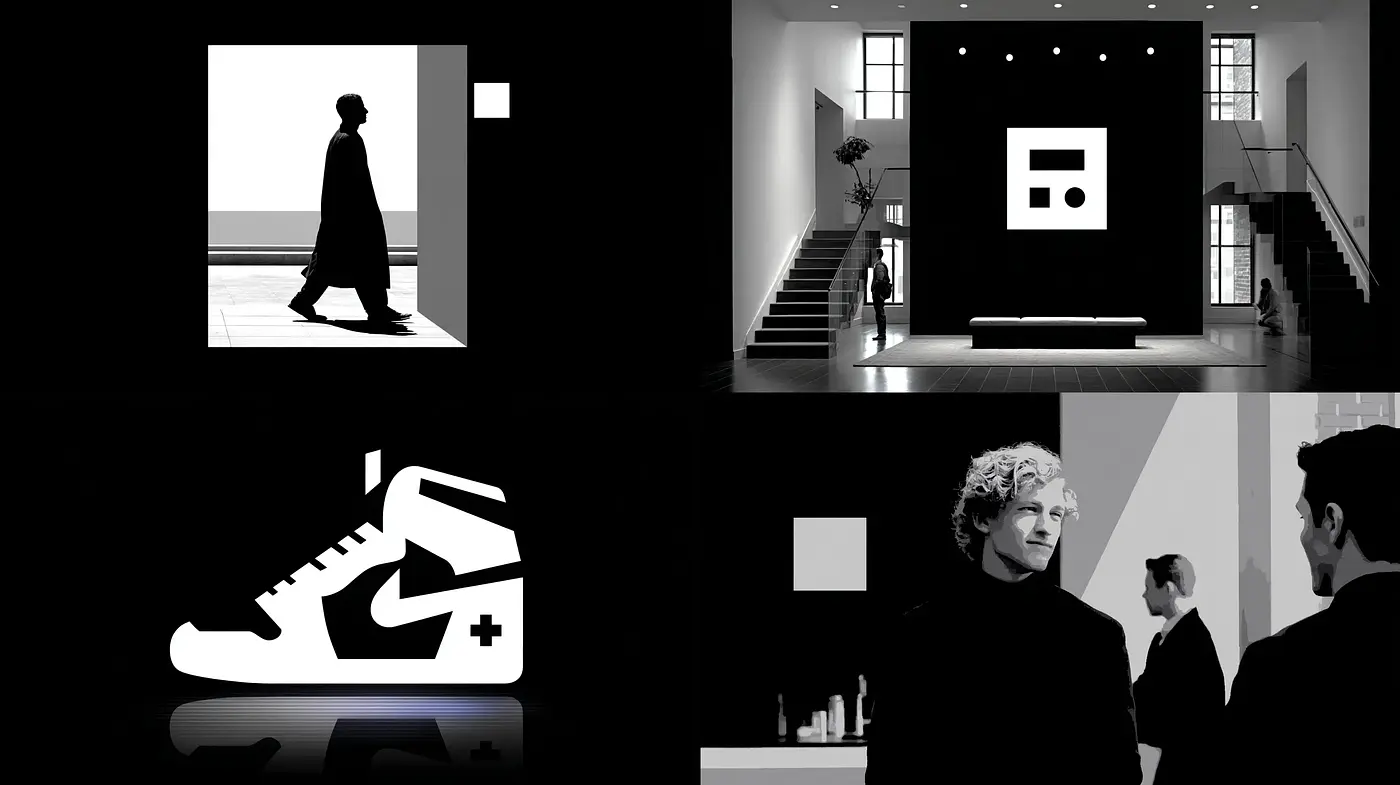 Futuristic Minimalist Aesthetic with High-Contrast Monochrome Elements - Midjourney sref style