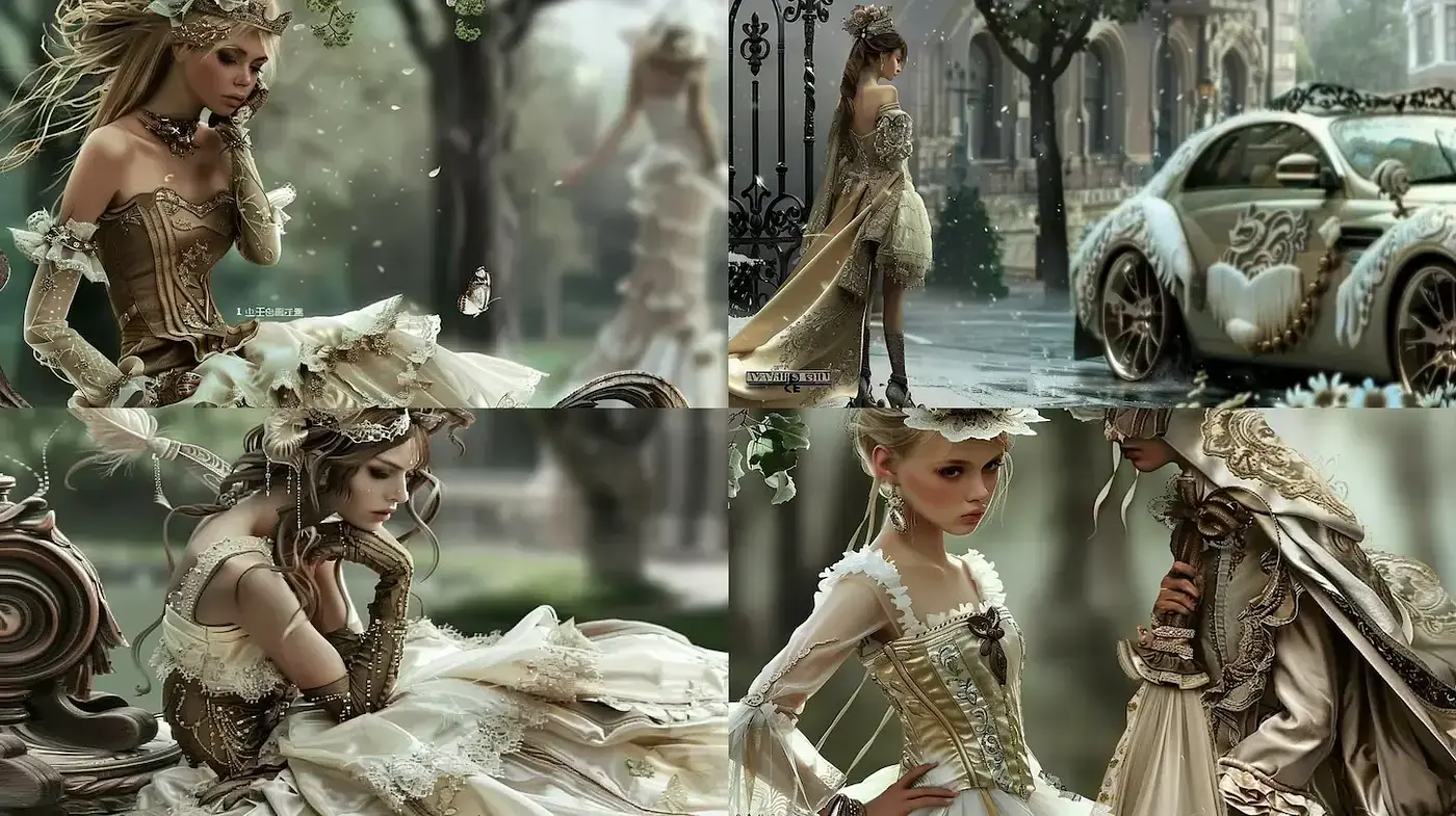 Whimsical Elegance with a Touch of Vintage Opulence - Midjourney sref style