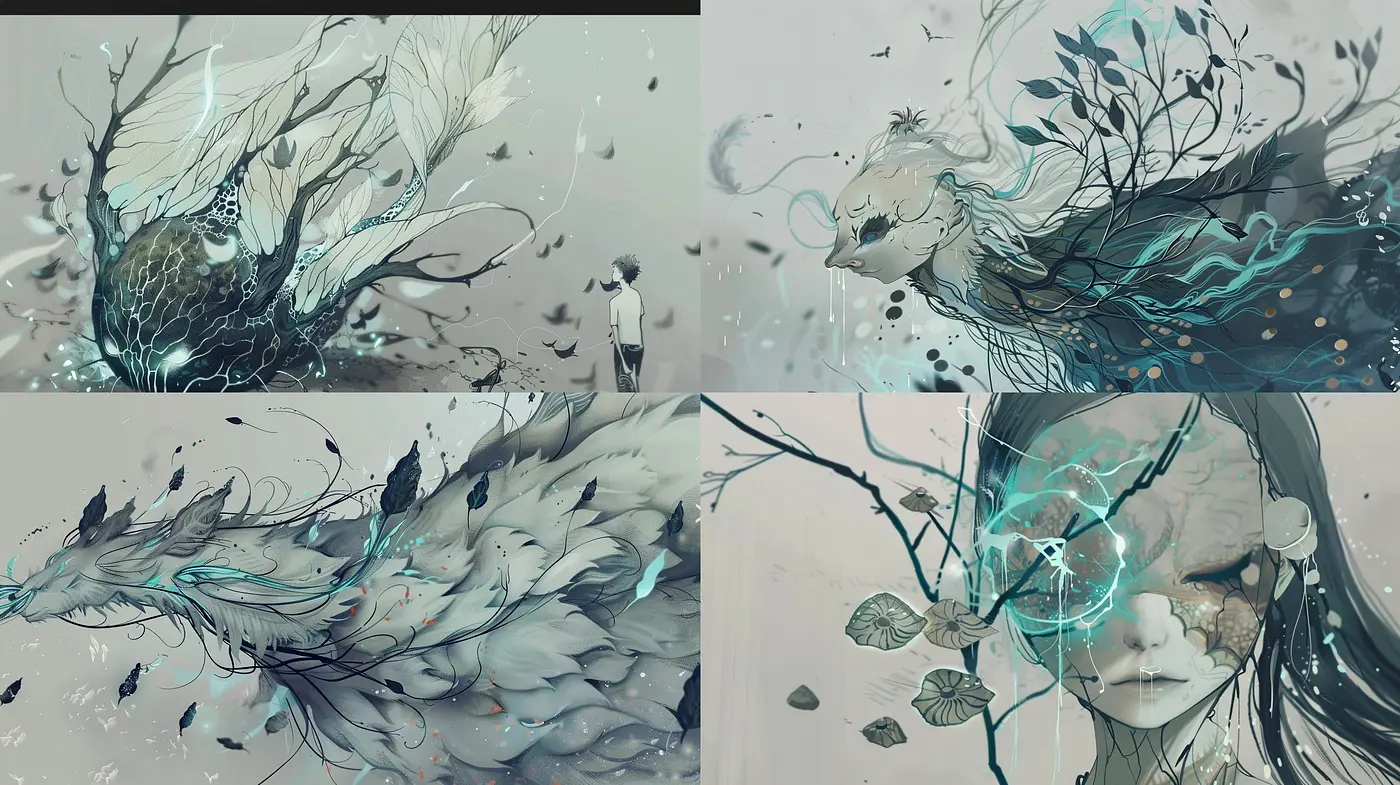 Ethereal Aquatic Dreamscape: A Fusion of Organic Forms and Surreal Textures - Midjourney sref style