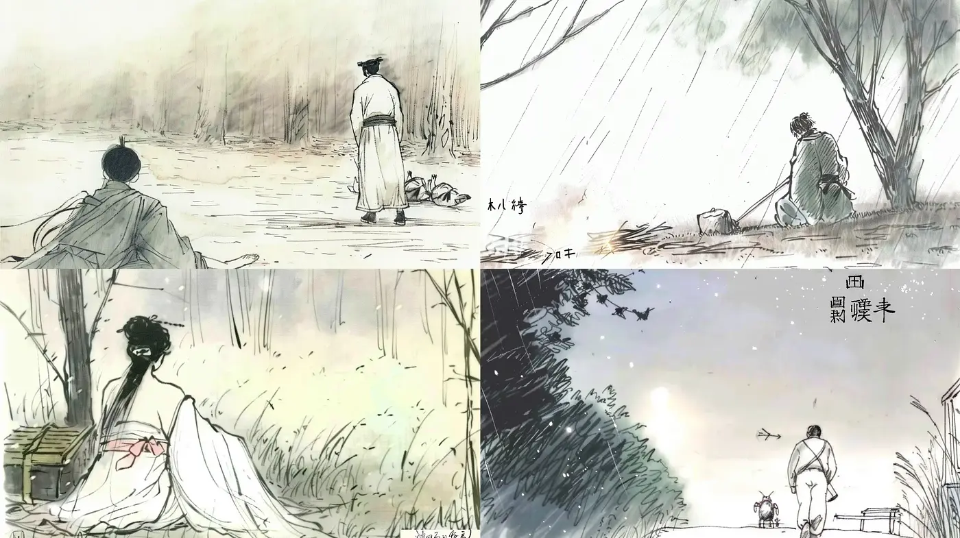 Ethereal Ink-Wash Dreamscapes: A Fusion of Traditional Asian Techniques with Contemporary Sensibilities - Midjourney sref style
