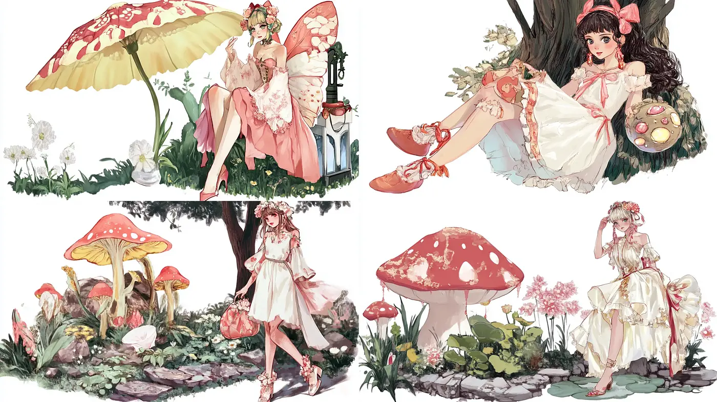 Enchanted Pastoral Elegance: A Whimsical Journey through Stylized Nature - Midjourney sref style