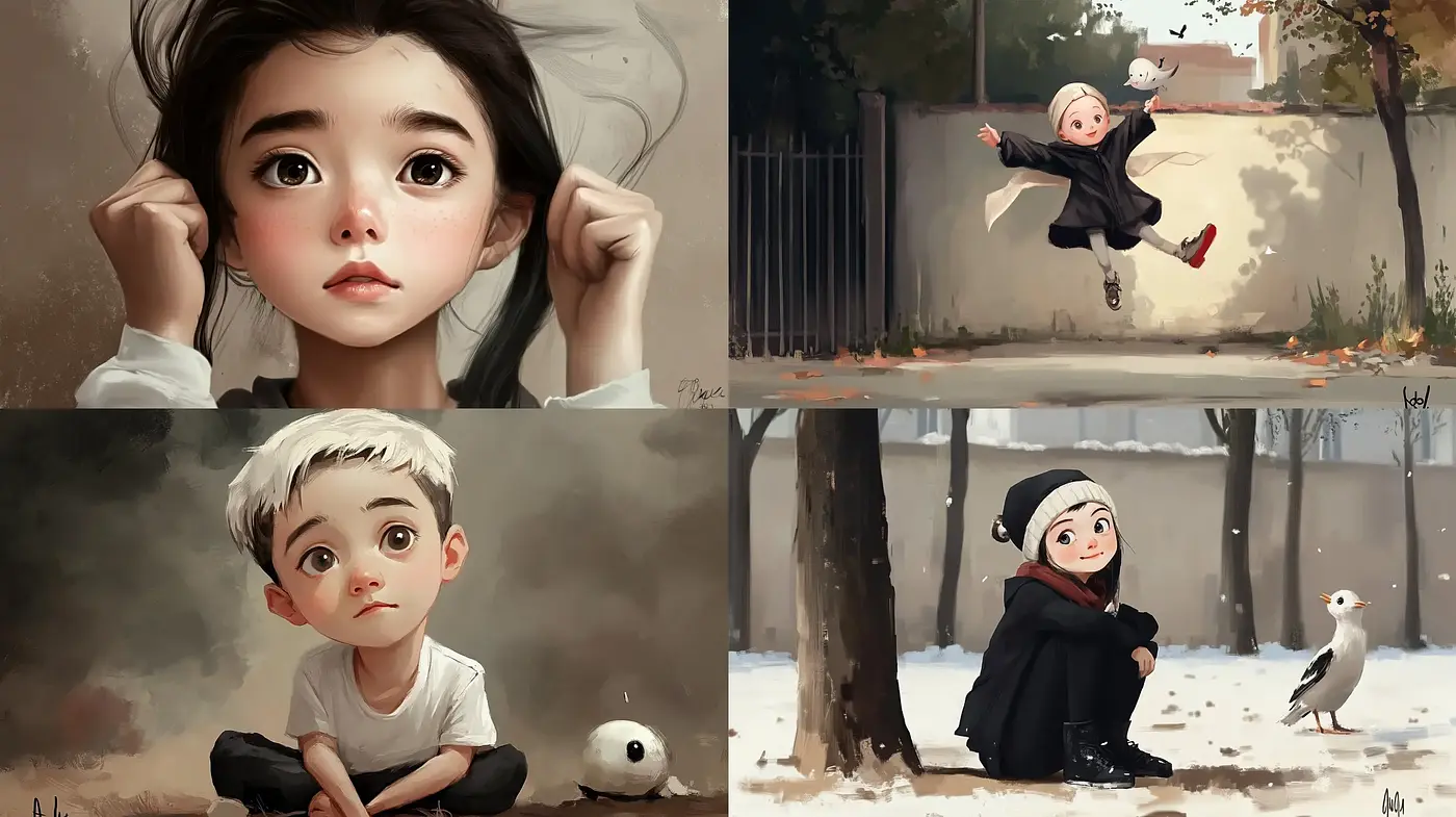 Enchanting Storybook Illustrations with Whimsical Characters - Midjourney sref style