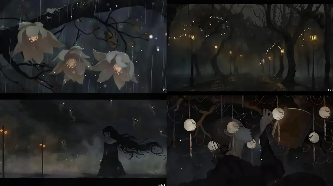 Mysterious and Ethereal Aesthetic in Dark Fantasy Art - Midjourney sref style