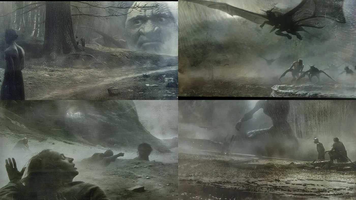 Ethereal Wartime Echoes with a Muted Mythological Essence - Midjourney sref style