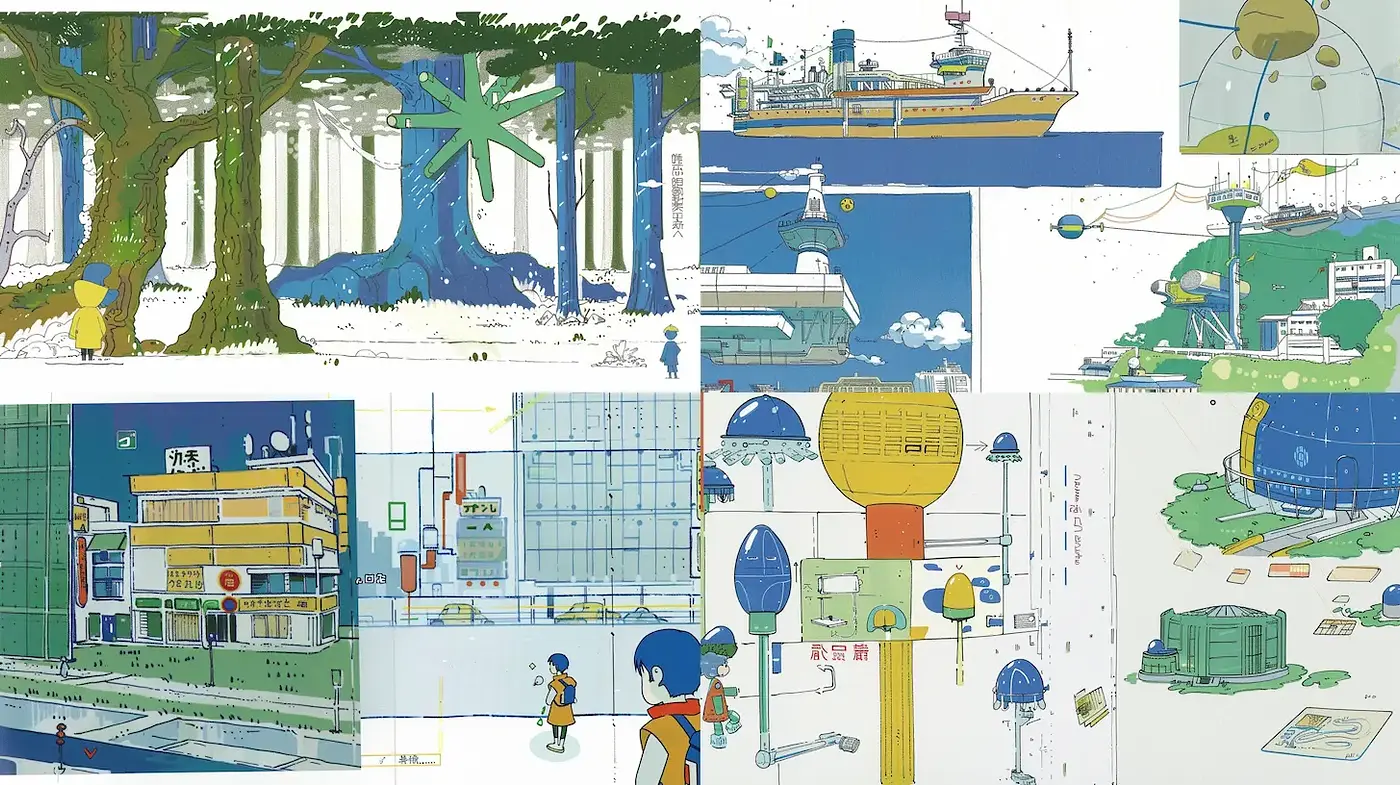 Futuristic Urban Landscapes with Organic Elements - Midjourney sref style