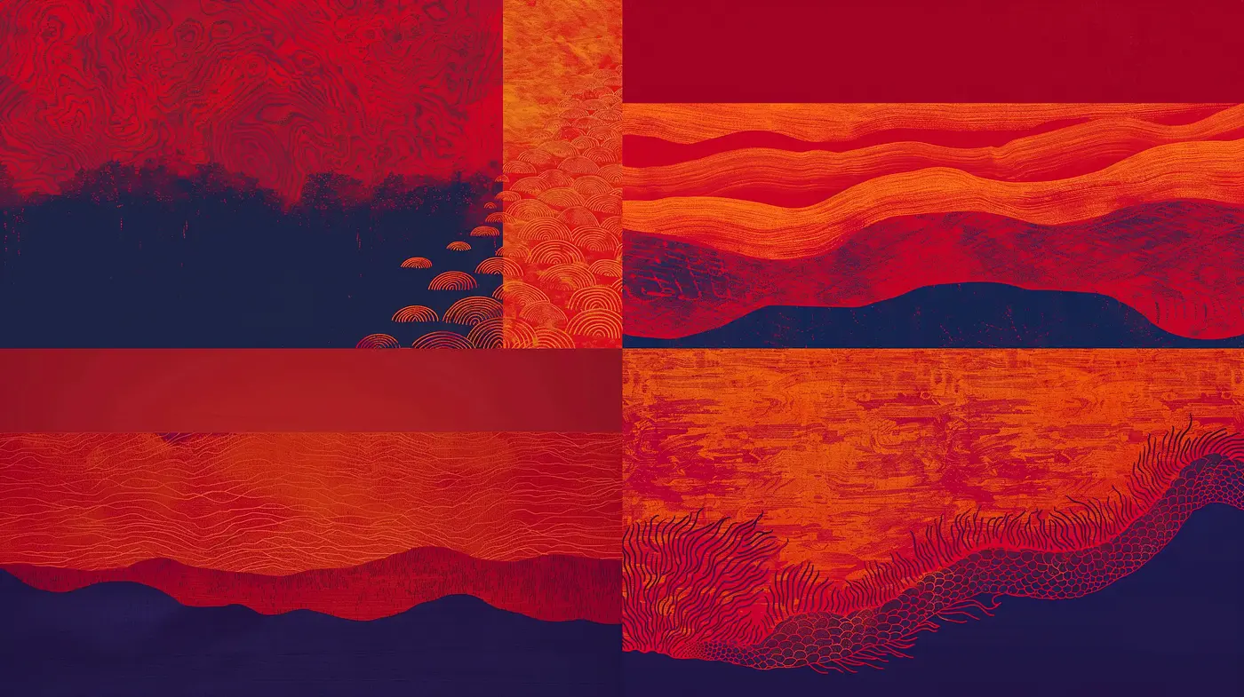Ethereal Crimson Waves in Abstract Expressionism - Midjourney sref style