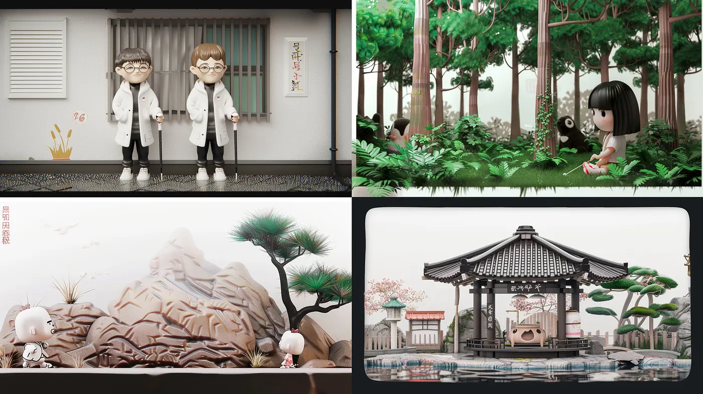 Serene Vignettes: A Harmonious Blend of Pastel Tones and Nature-Inspired Tranquility - Midjourney sref style
