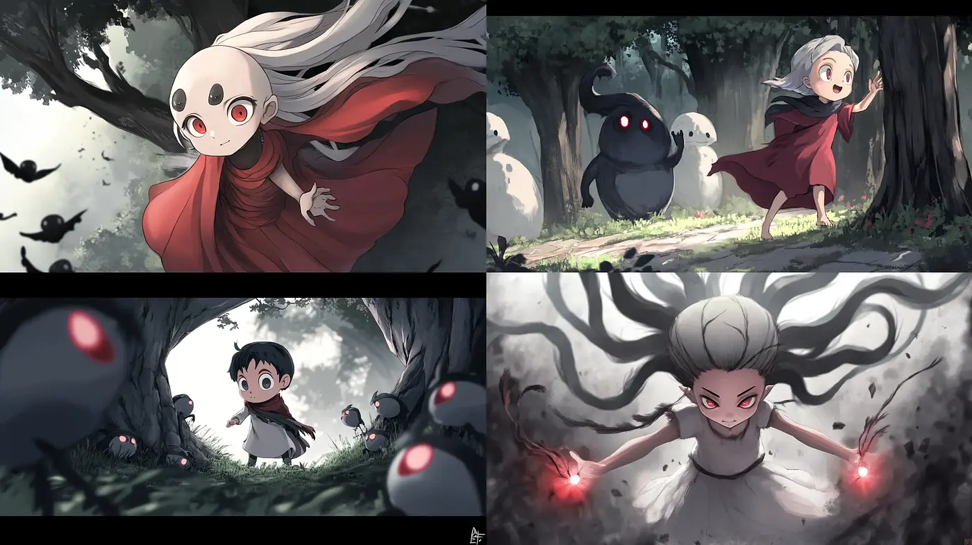 Enchanted Anime-Influenced Forest Tales - Midjourney sref style