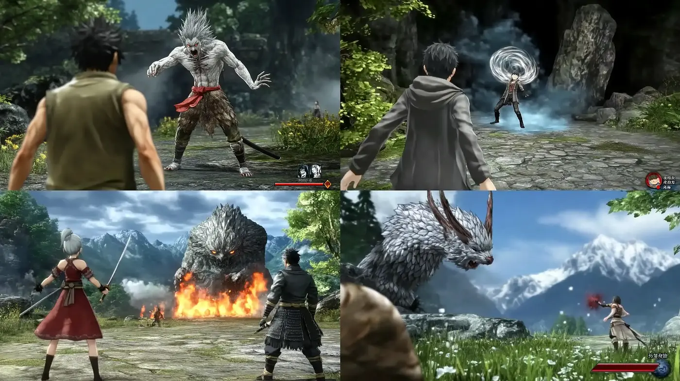 Epic Fantasy Battle Scene with Vibrant Textures and Dynamic Lighting - Midjourney sref style