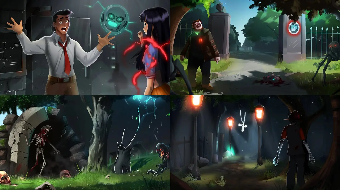Mystic Nocturne: The Enigmatic Dance of Shadows and Light in Digital Artistry - Midjourney sref style