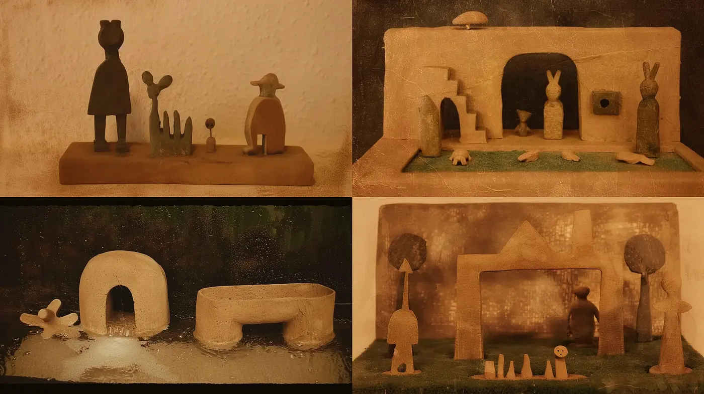 Sepia-Toned Serenity: A Homage to Vintage Textured Simplicity - Midjourney sref style