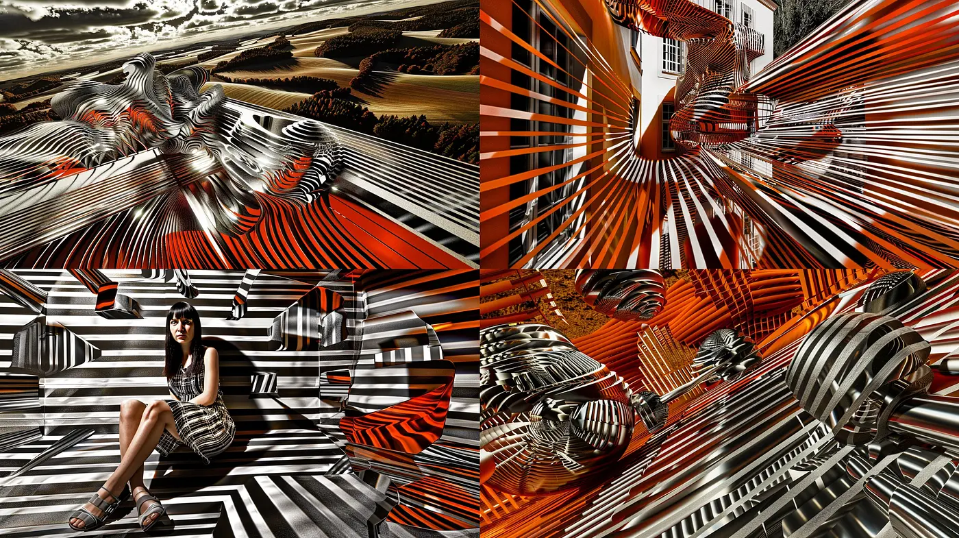 Surreal Geometric Fusion: A Study in Abstract Artistry - Midjourney sref style
