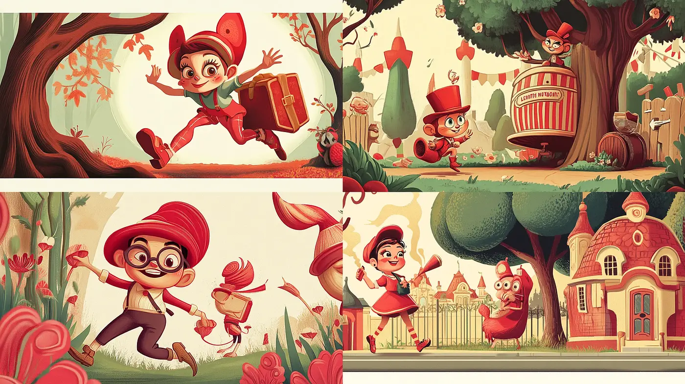 Warm Storybook Whimsy: A Coherent Blend of Fairy Tale Charm and Cheerful Animation - Midjourney sref style