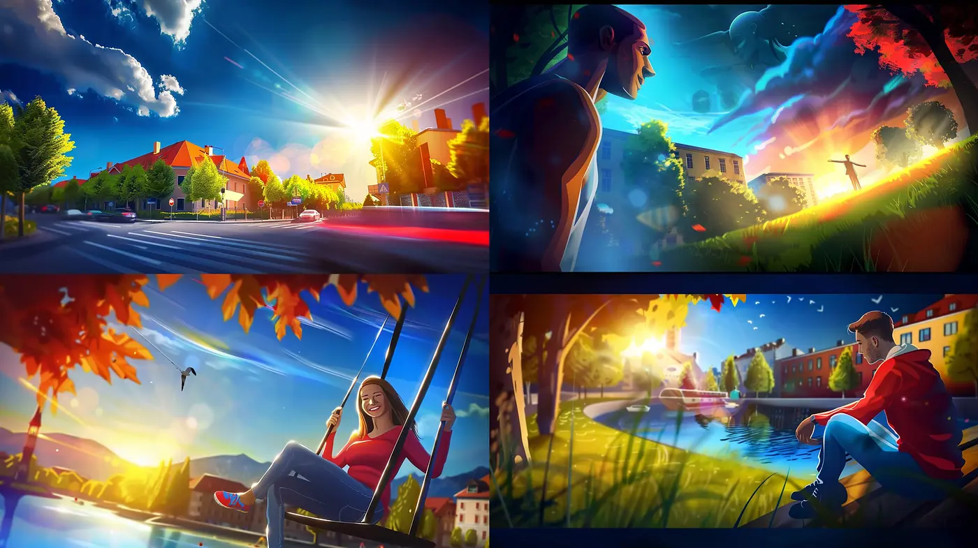 Luminous Dreamscape: A Harmonious Blend of Vivid Hues and Enchanting Light - Midjourney sref style