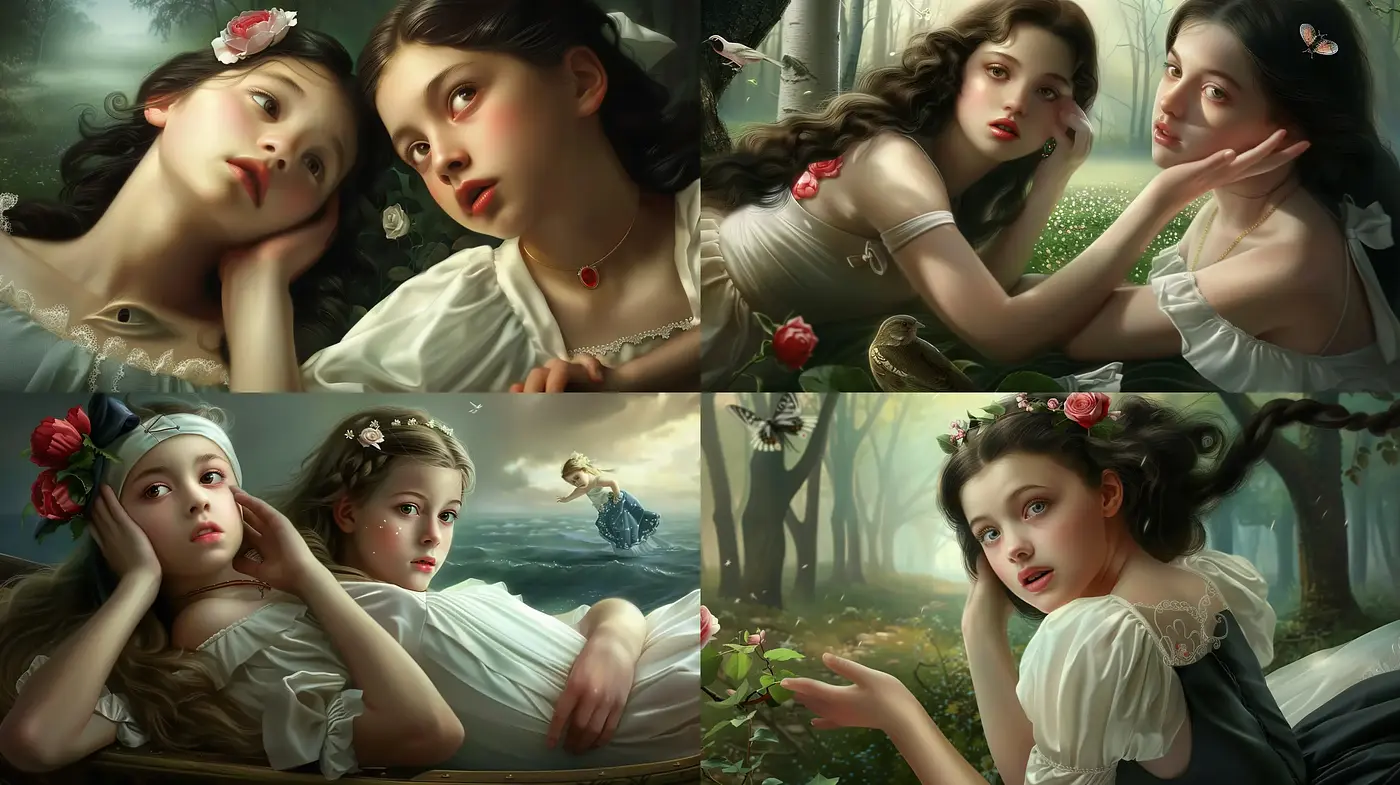 Ethereal Romanticism with a Surrealist Twist - Midjourney sref style