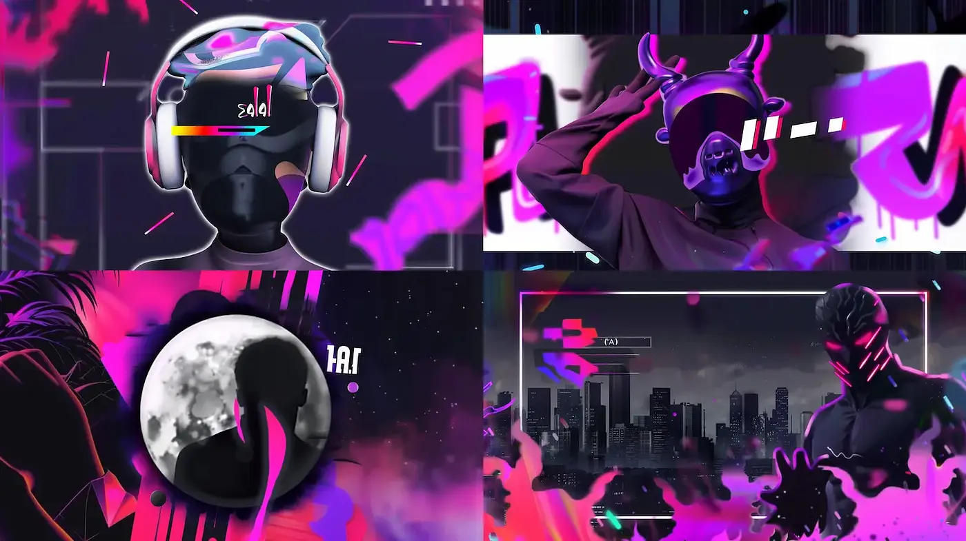 Futuristic neon cyberpunk aesthetic with an urban flair and dynamic energy - Midjourney sref style