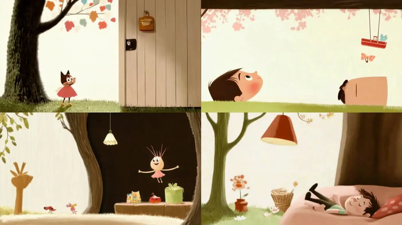 Whimsical Storybook Illustrations with Warm Tonal Blends - Midjourney sref style