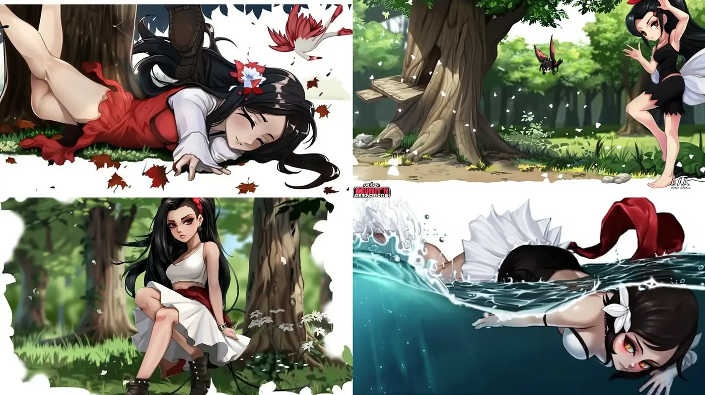 Serene Elegance in Anime-Inspired Woodland Scenes - Midjourney sref style