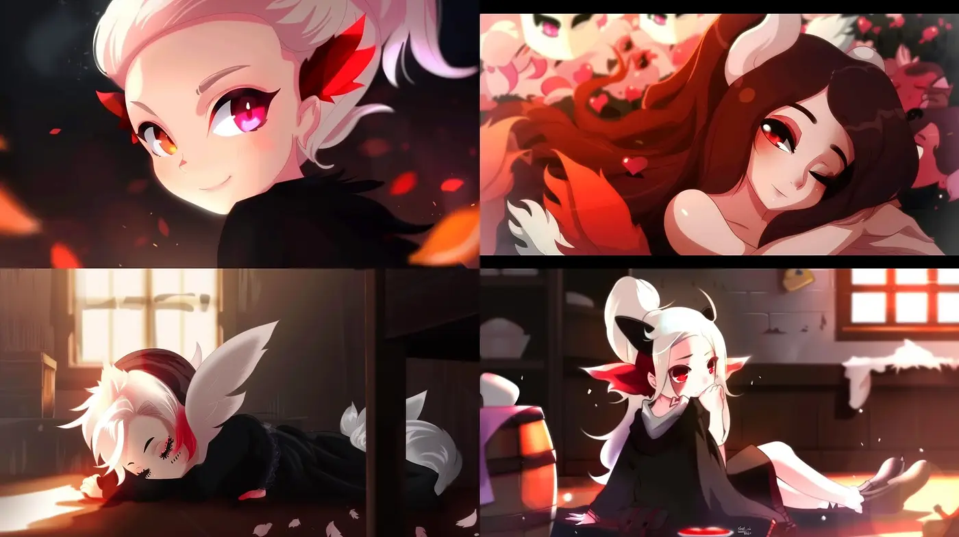 Whimsical Anime-Inspired Vivid Tableaux with Warm Hues and Ethereal Glow - Midjourney sref style