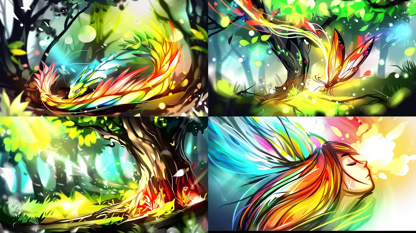 Ethereal Chromatic Visions with Luminous Brushwork - Midjourney sref style