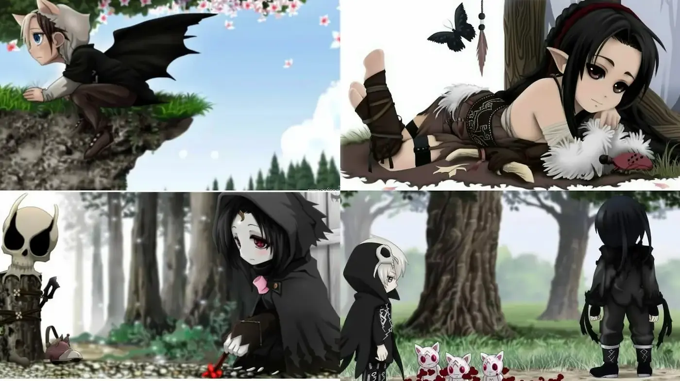 Whimsical Fantasy with Dark Elements and Playful Aesthetic - Midjourney sref style