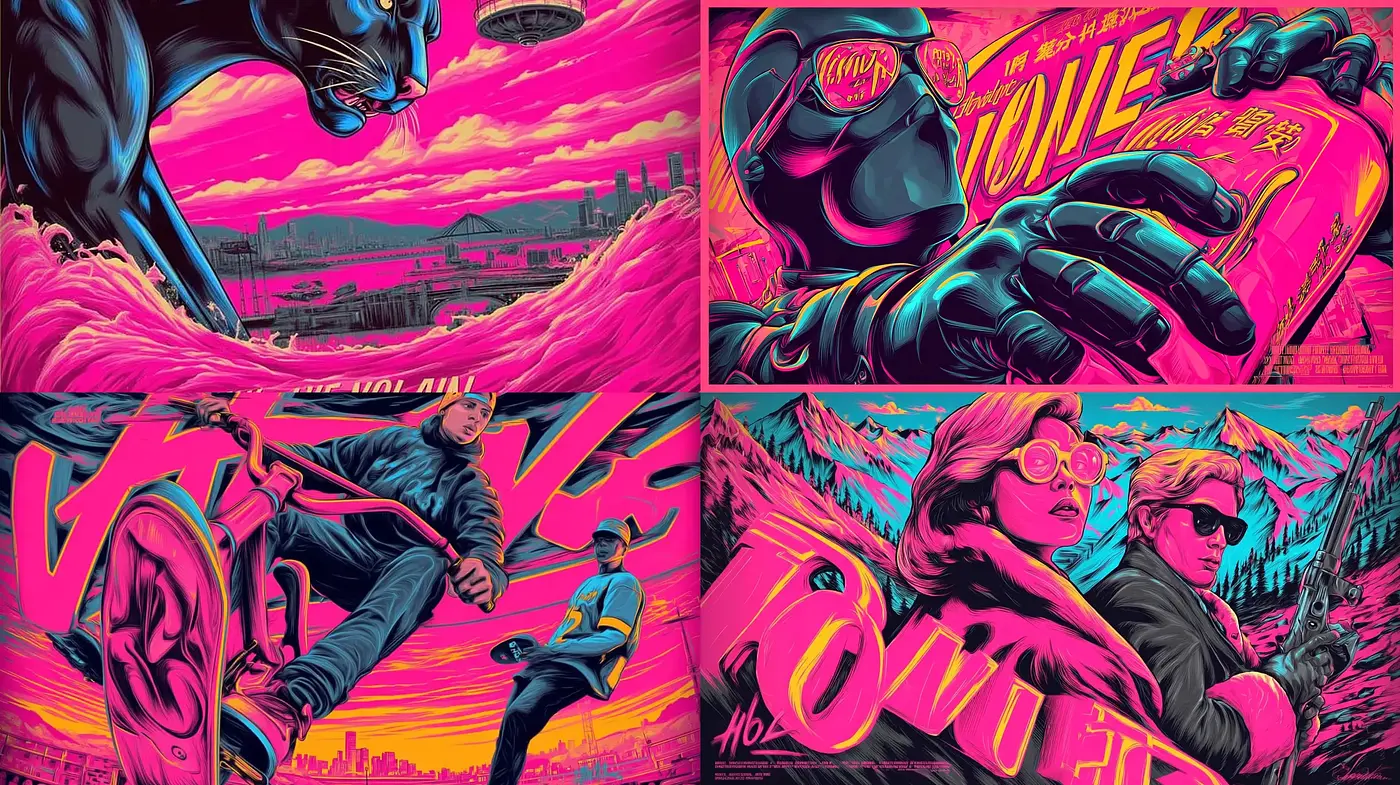 Vibrant Retro Futurism with Comic Book Influences - Midjourney sref style