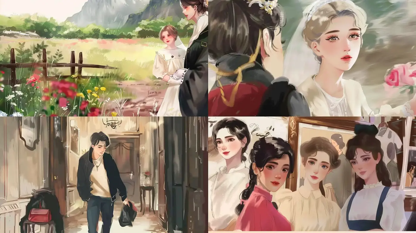 Ethereal Brushwork: A Fusion of East Asian Elegance and Pastoral Impressionism - Midjourney sref style