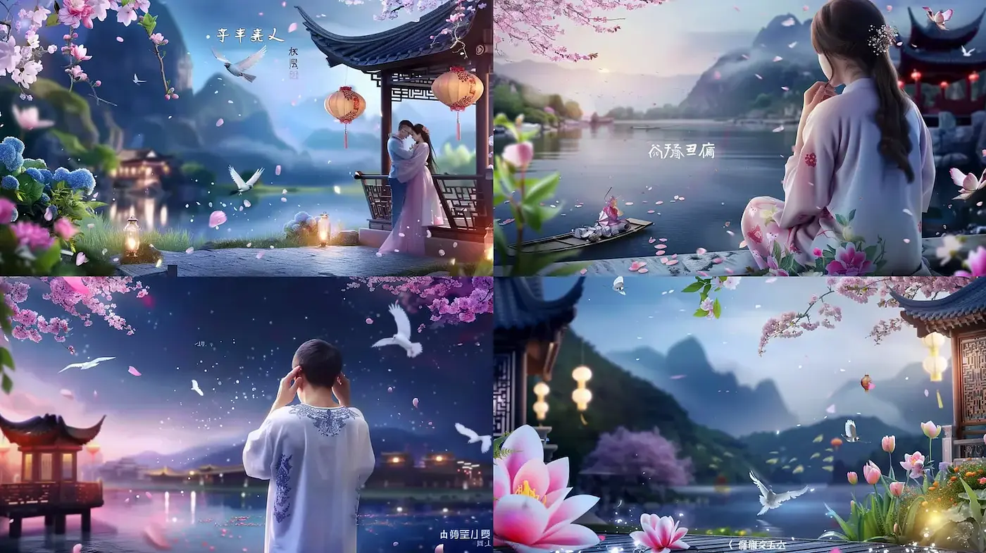 Serene and Enchanting Landscapes with Dreamlike Elements - Midjourney sref style