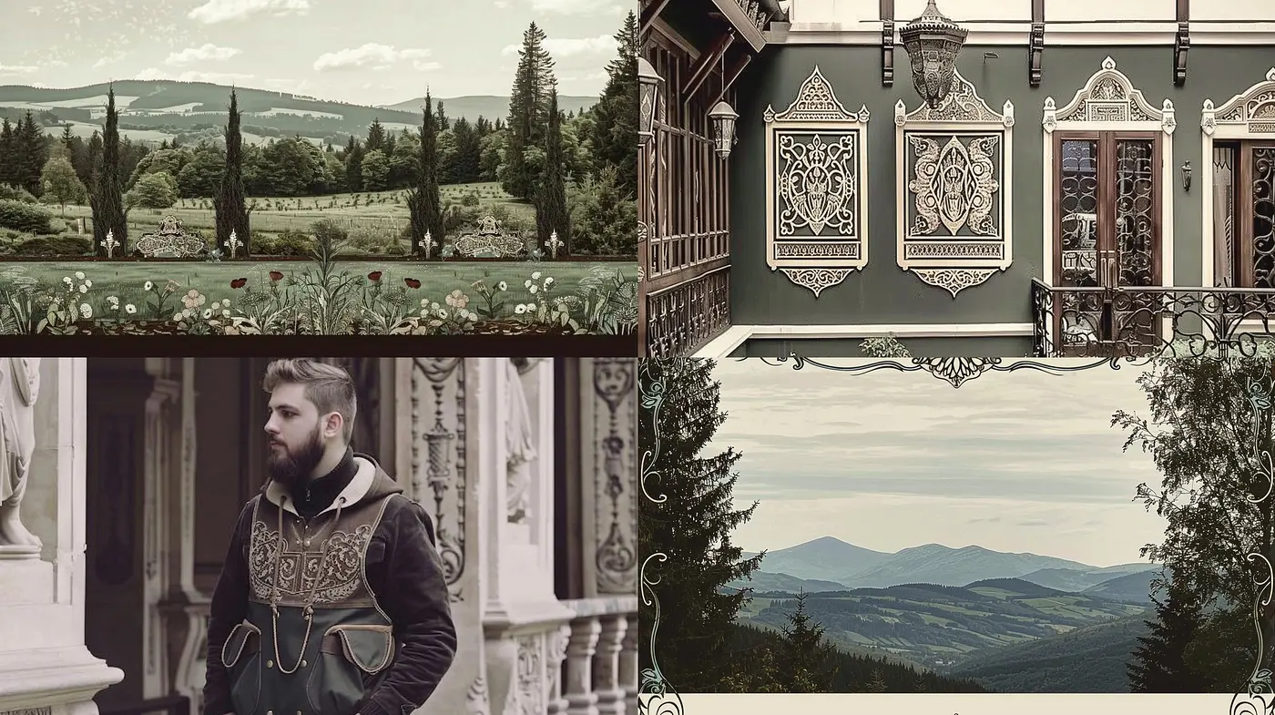 Whispers of Bygone Elegance: Sepia Undertones and Refined Nostalgia in a Dreamy Pastoral Dreamscape - Midjourney sref style