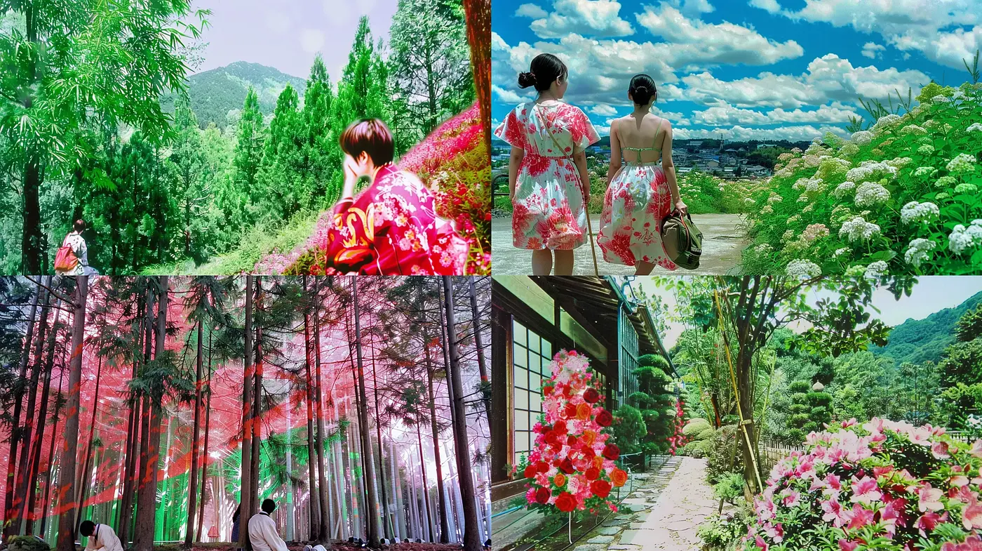 Lush Botanical Dreamscapes with a Hint of Eastern Tranquility - Midjourney sref style