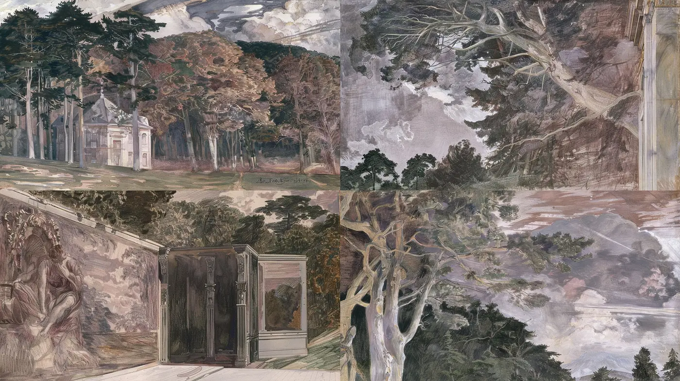 Transcendent Natural Realms: An Ethereal Fusion of Muted Tones and Dreamlike Serenity - Midjourney sref style