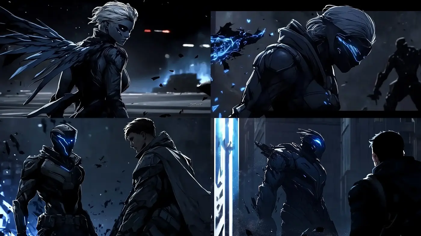 Nocturnal Cybernetic Elegance: A Homage to Futuristic Graphic Novels - Midjourney sref style